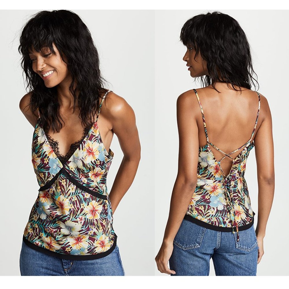 SUPERBE HIbiscus floral print cami top
